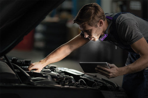 Ezred EZL35RNL-P 350/35 Lumens USB-C Rechargeable Neck Light with 70° Pivoting Light Heads (Purple) - MPR Tools & Equipment