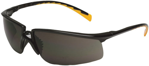 3M Privo Protective Eyewear 12262-00000-20, black frame with orange accent temple tips and grey anti-fog lenses