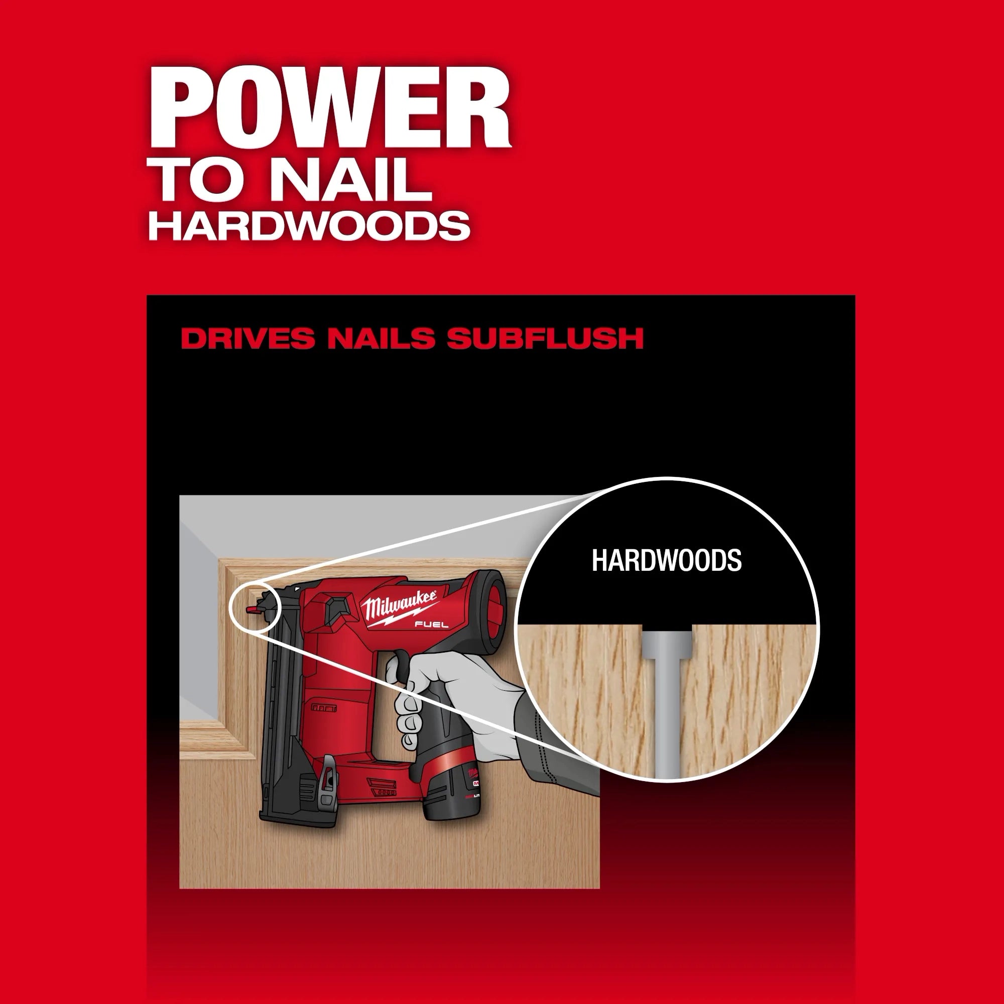 Milwaukee Tool 2541-20 M12 FUEL 18 Gauge Compact Brad Nailer - angle view