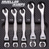Mueller-Kueps 457-705 5-Piece SAE Line Wrench Kit with Flex Joint - 5/16, 11/32, 3/8, 7/16, 1/2 inch sizes, chrome finish, in storage pouch