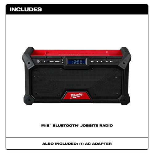Milwaukee Tool 2952-20 M18 Bluetooth Jobsite Radio - includes radio and AC adapter