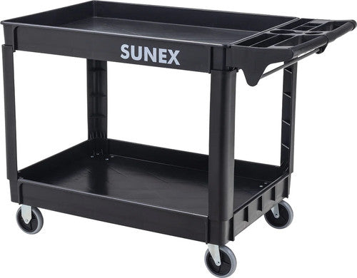 Sunex Tools 8039 Large Heavy-Duty 2-Shelf Utility Cart with 500 Lbs Capacity, Measuring 46" W x 26" D x 39.4" H - MPR Tools & Equipment