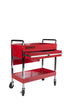 Sunex Tools 8013A Red Service Cart with Locking Top and Locking Drawer, 4-inch casters and chrome 16-gauge steel frame