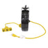 Alert Stamping 5000M-30GF-CB Retractable Cord Reel side view showing yellow 14/3 SJTW cord and tri-tap outlet