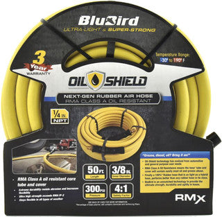 Blueshield OS3850 OilShield Rubber Air Hose, 3/8 X 50'" - MPR Tools & Equipment