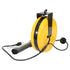 Alert Stamping 5050CL8 yellow ProReel retractable cord reel side angle view on white background