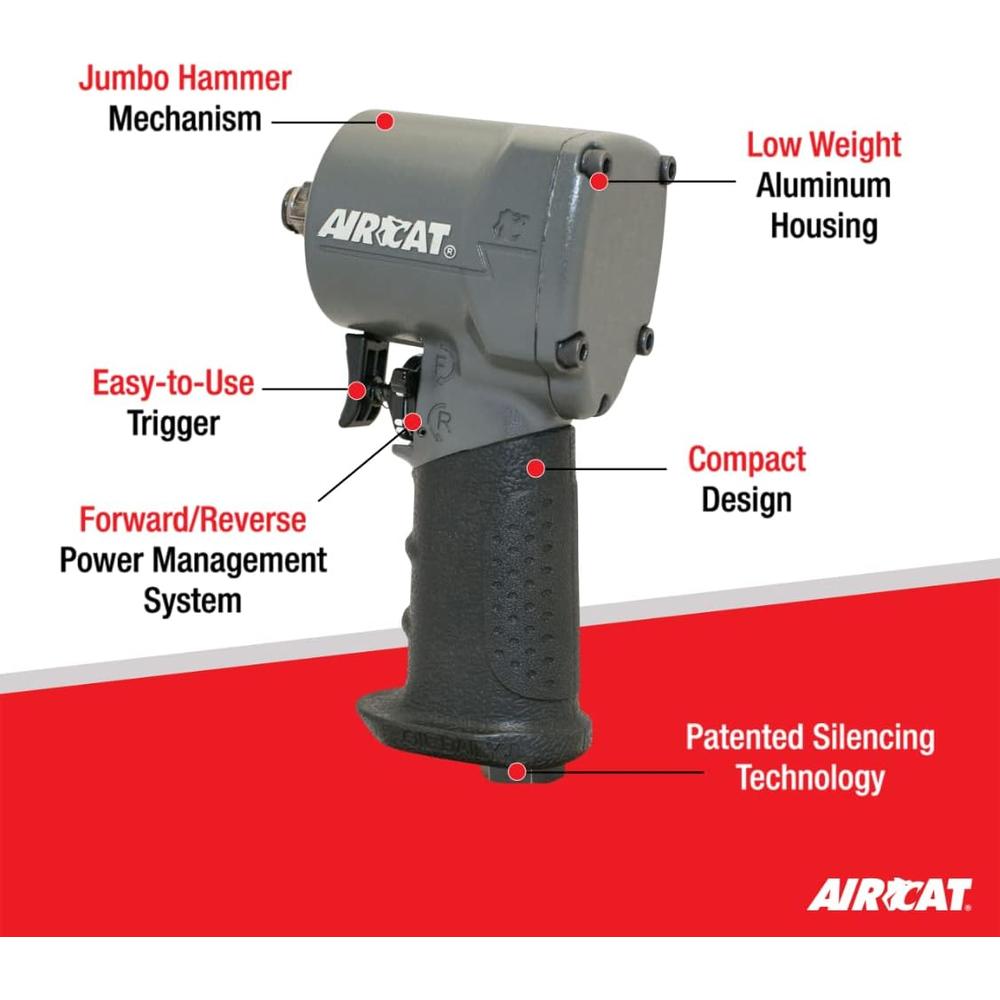AirCat 1057-TH 1/2" Impact Wrench Compact Grey