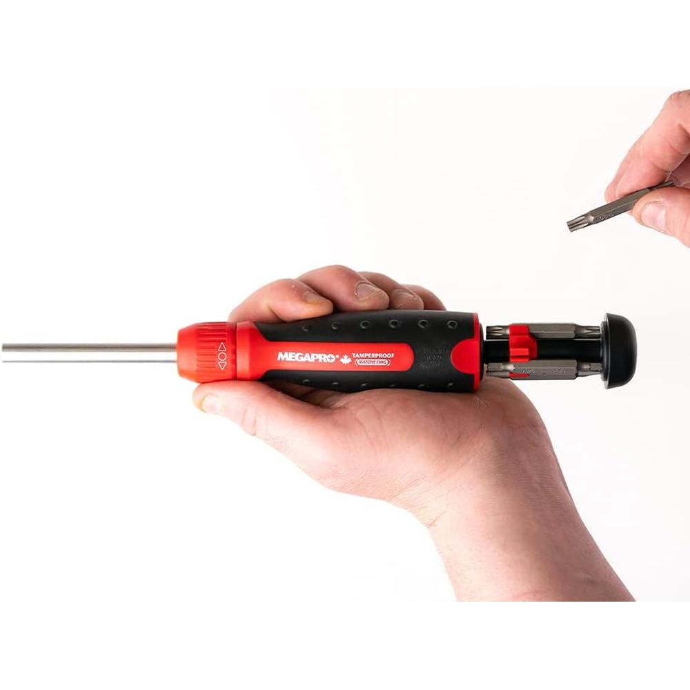 Megapro Tools 211R2CTPRD Megapro Tamperproof Ratcheting 13 In 1 Multi-Bit Screwdriver