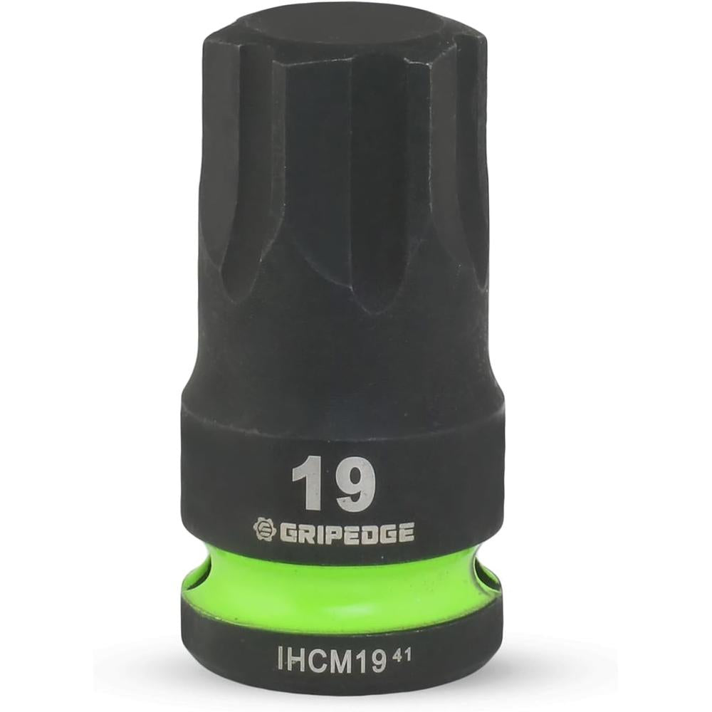 GripEdge IHCM7S Jeu de 7 tournevis hexagonaux à impact métrique court 1/2" Dr, 10-19 mm