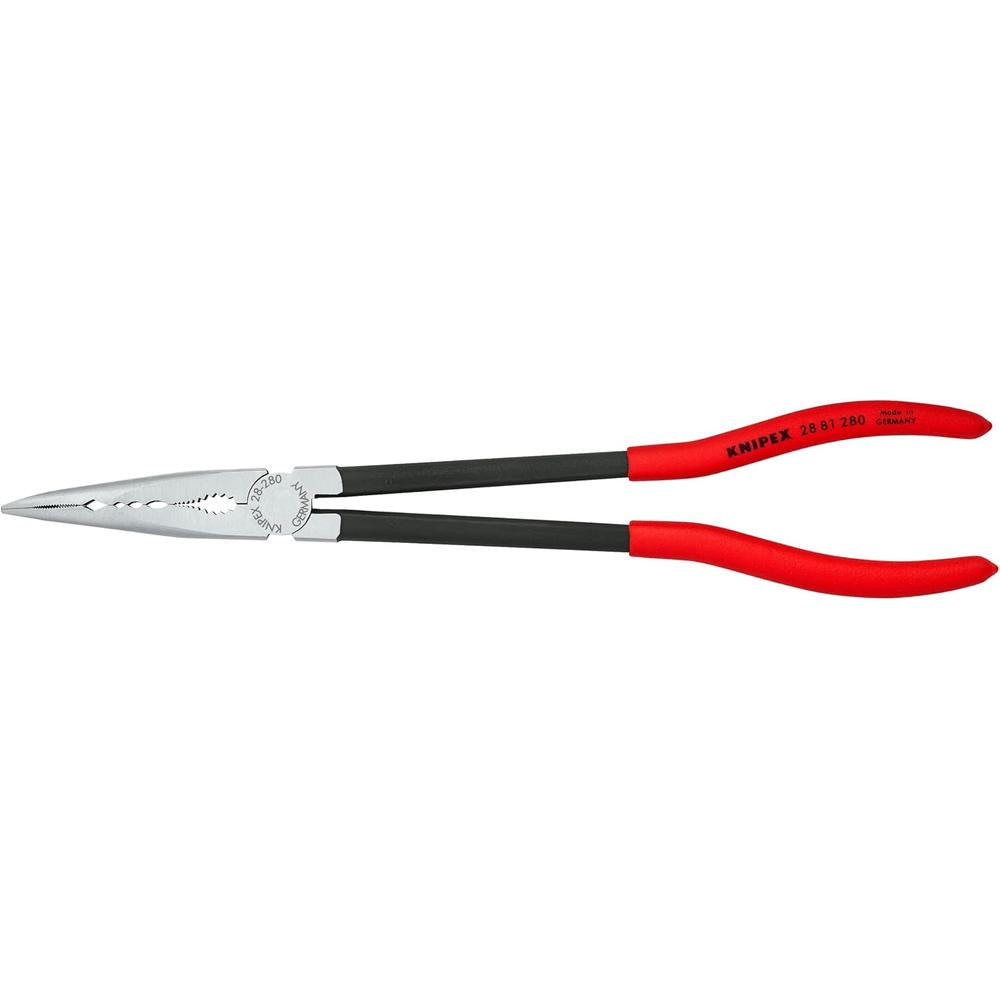 Knipex 9K 00 80 128 US 2 PC Extra Long Needle Nose Pliers Set W/ Keeper Pouch (28 71 280, 28 81 280 And 9K 00 90 12 US)