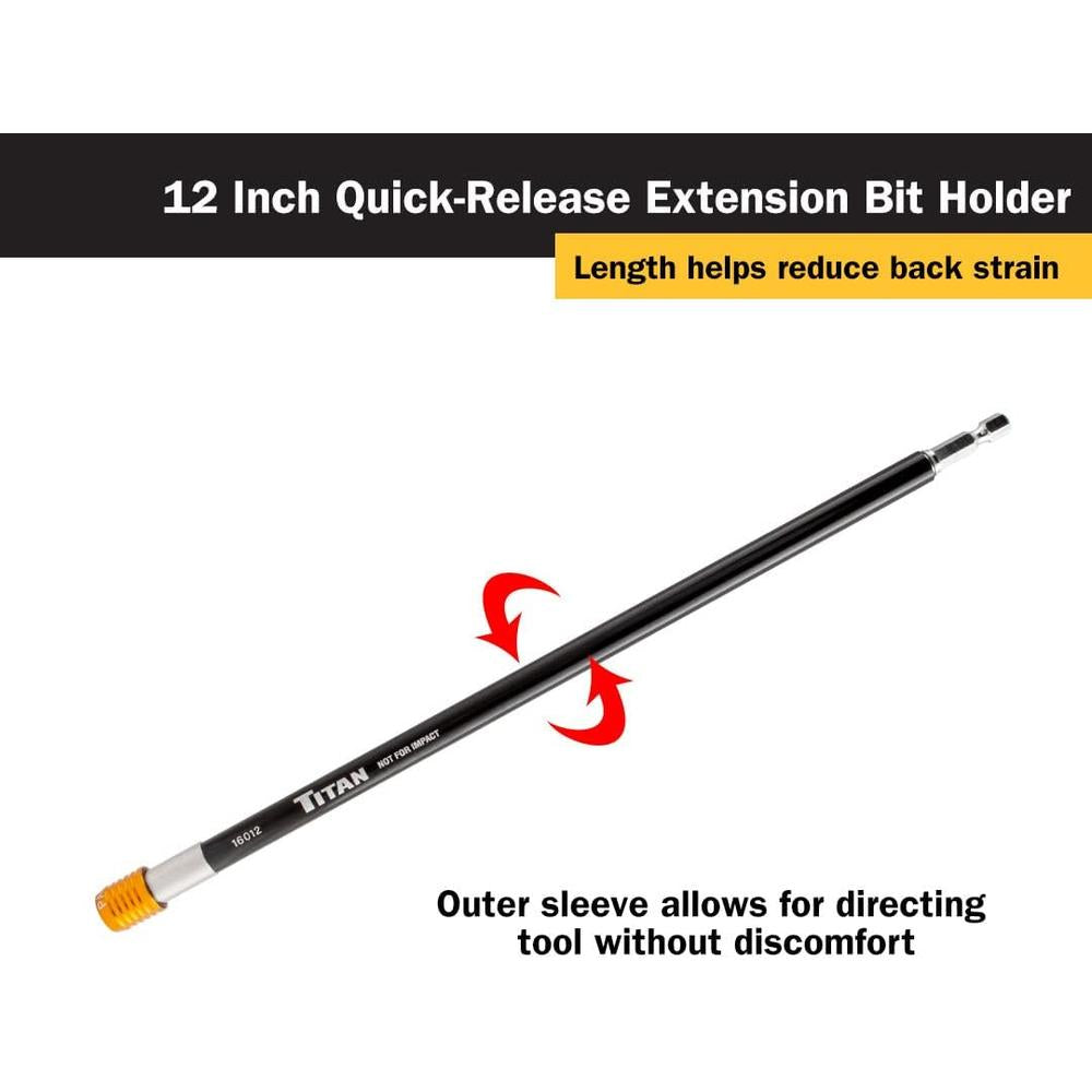 Titan Tools 16012 Porte-embout d'extension à dégagement rapide 12 po.