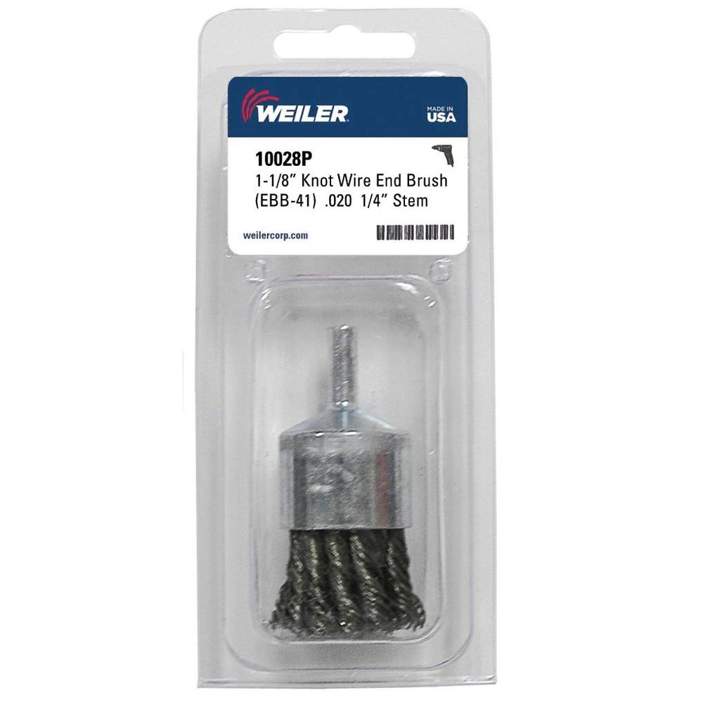 Weiler 10028 1-1/8" Knot Wire End Brush, .020" Steel Fill