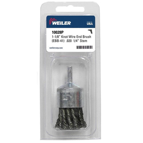 Weiler 10028 1-1/8" Knot Wire End Brush, .020" Steel Fill