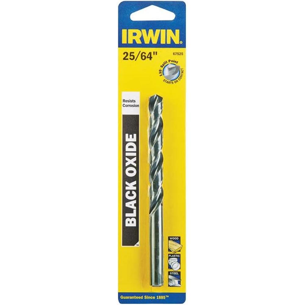 Irwin Tools 67525 DRL 25/64 HD JL 135' BLK OX CARDED