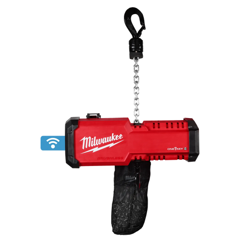 Milwaukee Tool 2983-22HD M18 Compact 1-Ton Chain Hoist with hook mount and ONE-KEY wireless connectivity