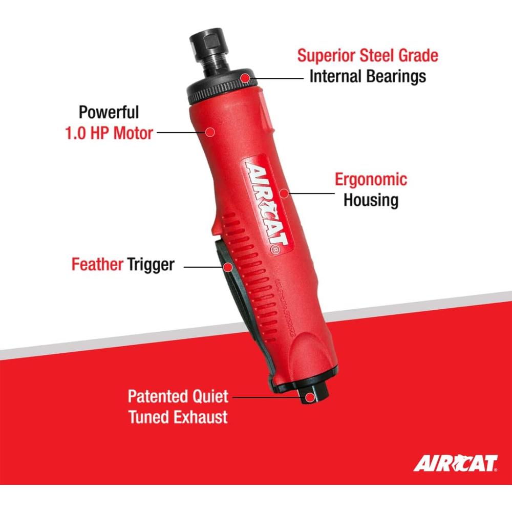 AirCat 6260 1 hp Die Grinder Petit Rouge et Noir