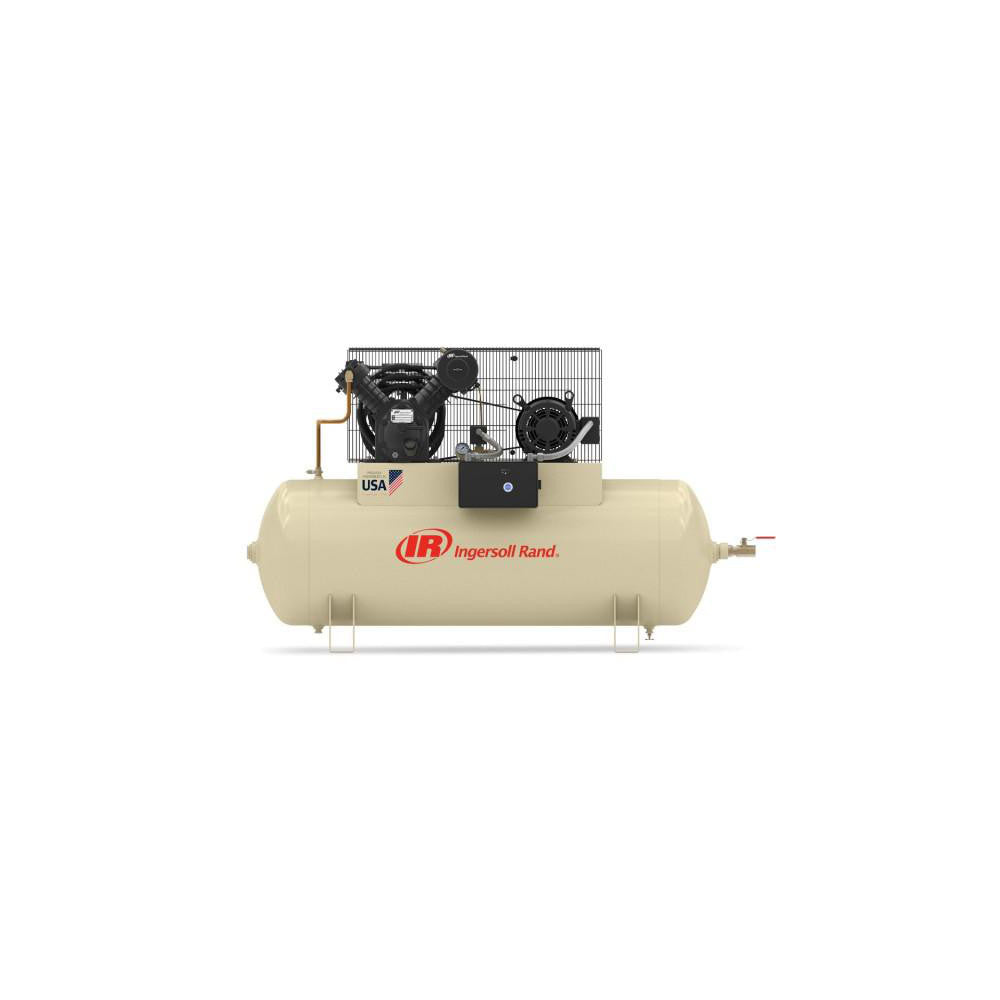 Ingersoll Rand 45465721 120 Gallon 10 HP Type 30 Horizontal Stationary Electric Air Compressor, front view