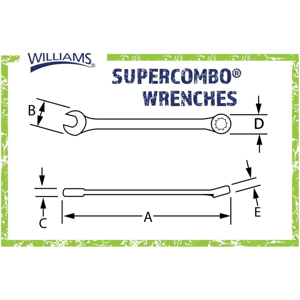 Williams JHW1238SC Super Combo Combination Wrench, 1-3/16"