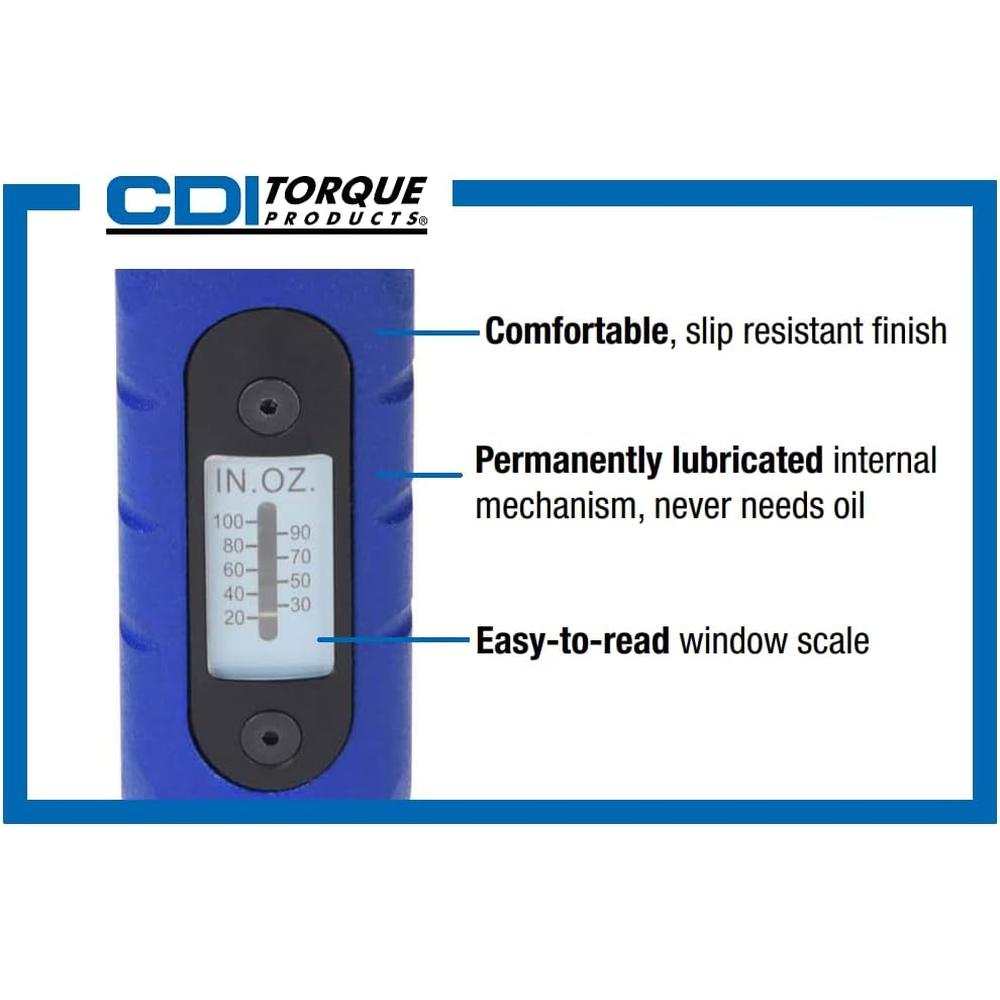 CDI Torque Products 401SM Micro Adjustable Torque Screwdriver, Torque Range 5 to 40-Inch Pounds, 1/4-Inch