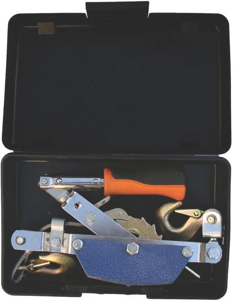 American Power Pull EZ2000 Porta Puller stored open in molded plastic carrying case