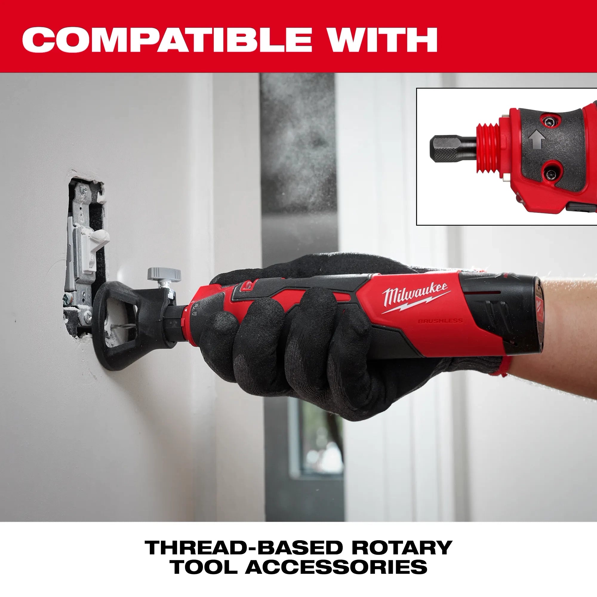 Milwaukee Tool 2525-20 M12 Brushless Rotary Tool lifestyle or application photo