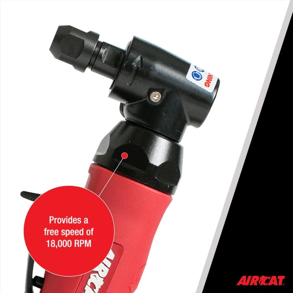 Meuleuse d'angle composite AirCat 6280 .7 hp avec verrouillage de broche. Petit. Rouge