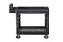 Rubbermaid Commercial Products RCPFG452088BLA Heavy-Duty Ergo Handle Utility Cart, Lipped Shelf, Medium, 500 lb Capacity - Black