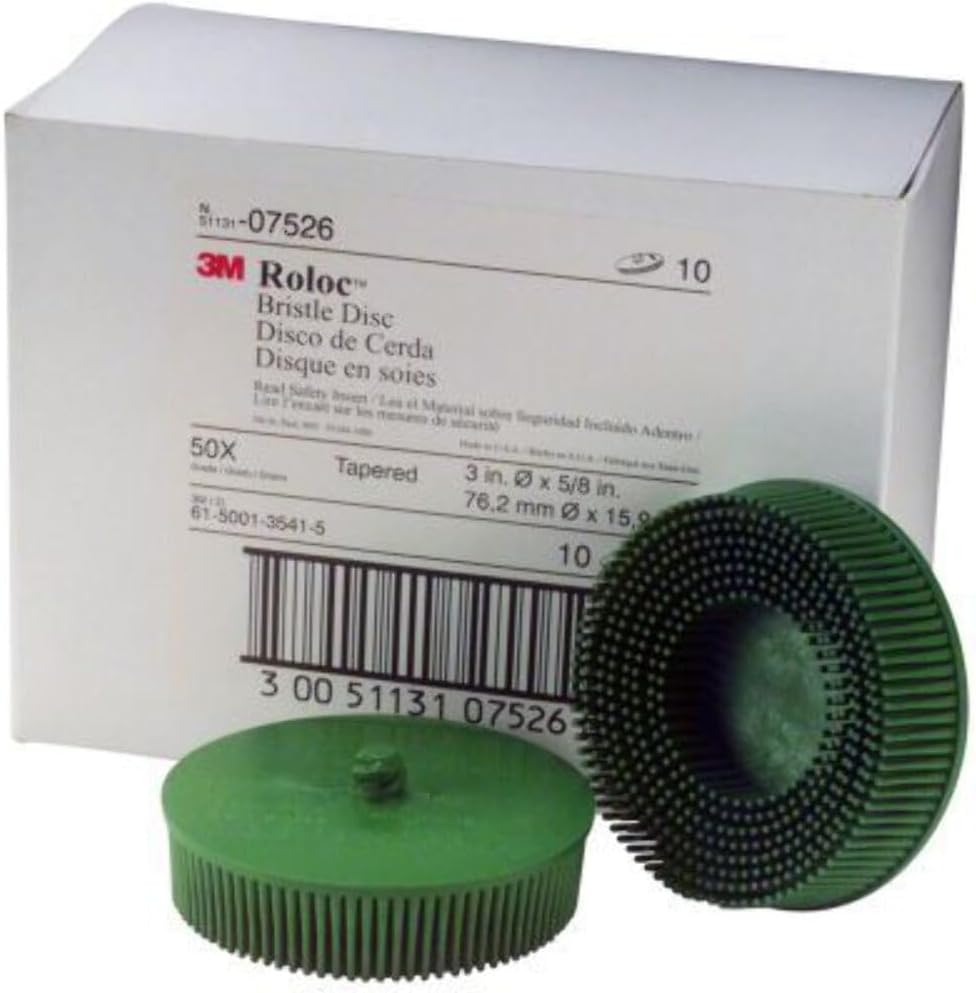 3M 7526 3" Scotch-Brite Roloc Bristle Discs 50 Grit Coarse