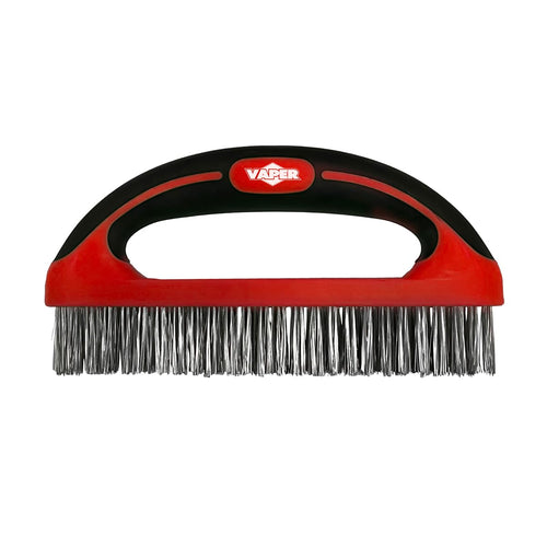 Titan Tools 41308 8-1/4" Long Curved Utility Brush, D-Shaped Handle, 24 x 80 Carbon Steel Bristles