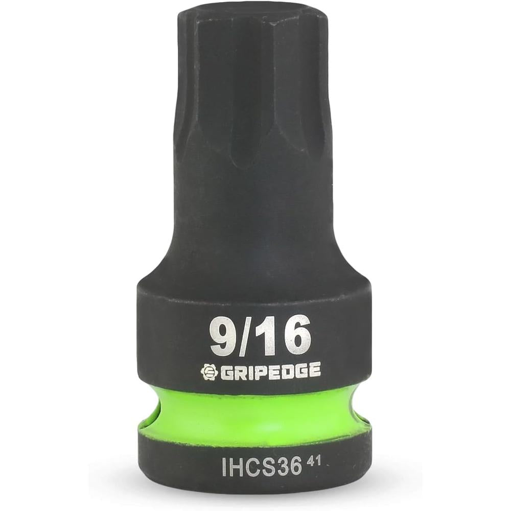 GripEdge IHCS6S 6-Pc 1/2" Dr Short Sae Impact Rpt Hex Driver Set, 3/8-3/4"