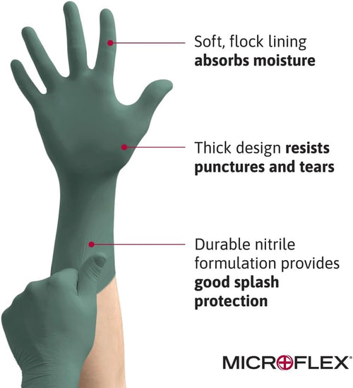 Microflex DFK-608-M Dura Flock Gants doublés de troupeau, moyen