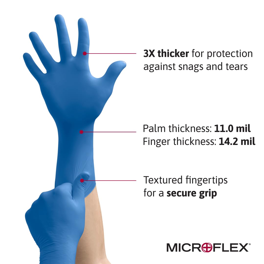 Gants jetables en latex Microflex SG-375, taille L, boîte de 50 unités