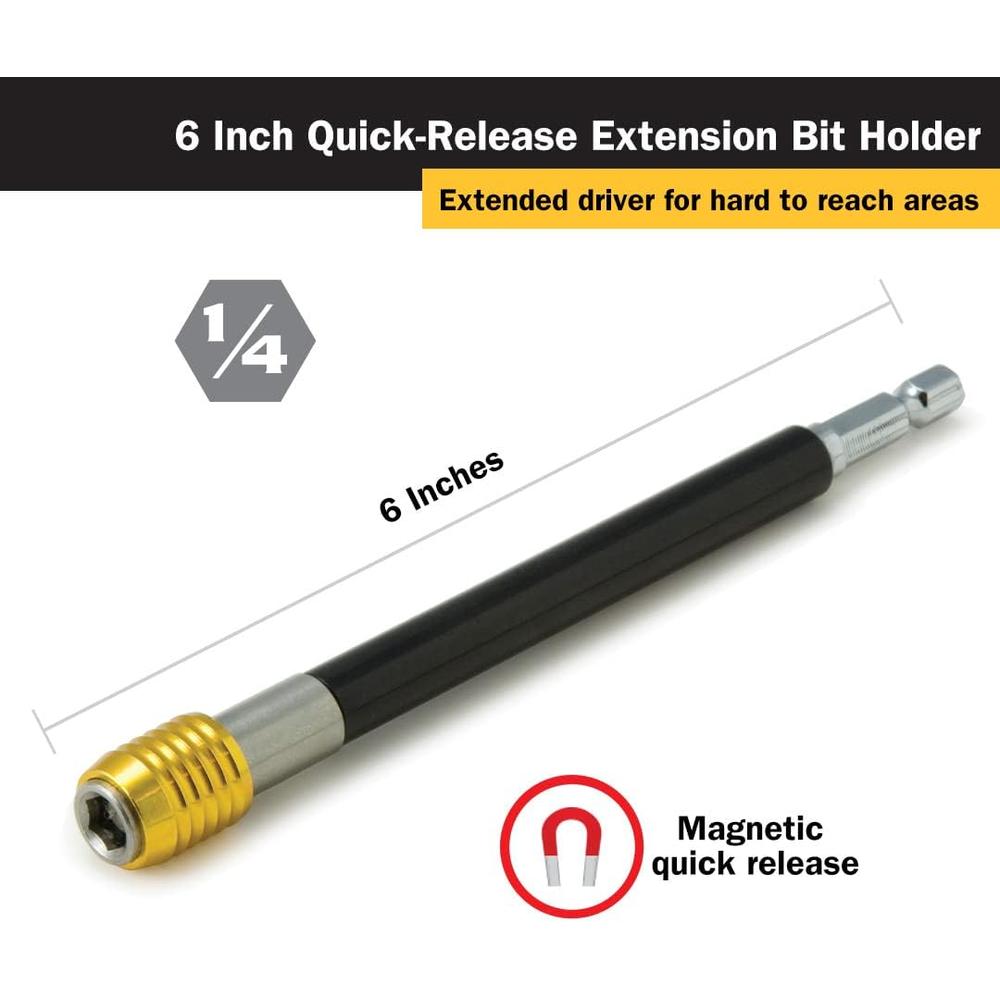 Titan Tools 16006 6 In. Quick-Release Extension Bit Holder