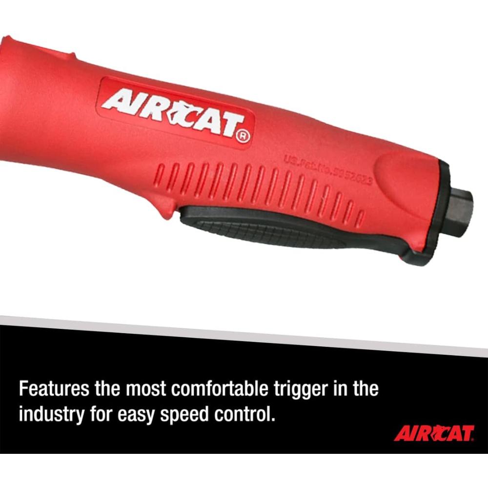 AirCat 6265 1 hp Composite Angle Die Grinder comes with a 2" & 3" Back-up Pads. Small. Red & Black