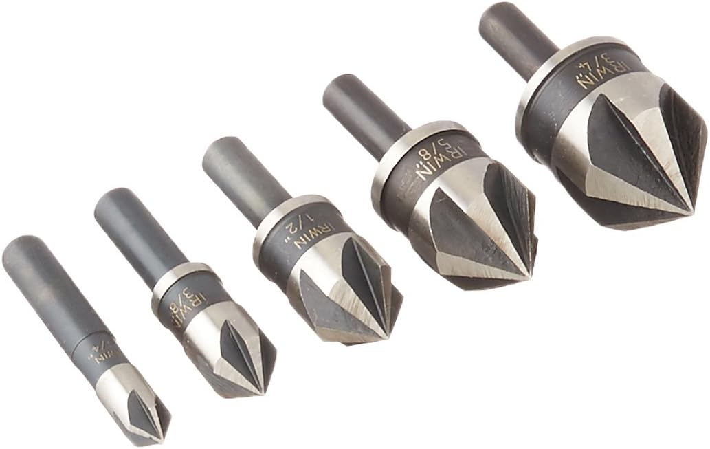 Irwin Tools 1877791 DRL BIT CNTRSINK 82' BLK OX 5PC SET CLAM