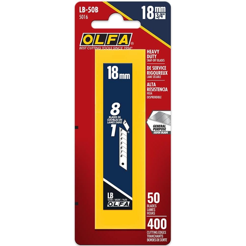 Olfa LB-5B 18mm Silver Snap Lame - Paquet de 5