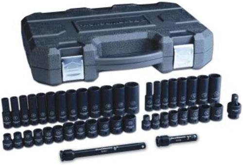 GearWrench 84916N 44 pièces, entraînement 3/8", 6 points, standard et jeu de douilles SAE/métriques à impact profond