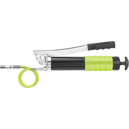Legacy Manufacturing L1355FZ Flexzilla Pistolet graisseur à levier robuste avec rallonge rigide et tuyau de graisse flexible
