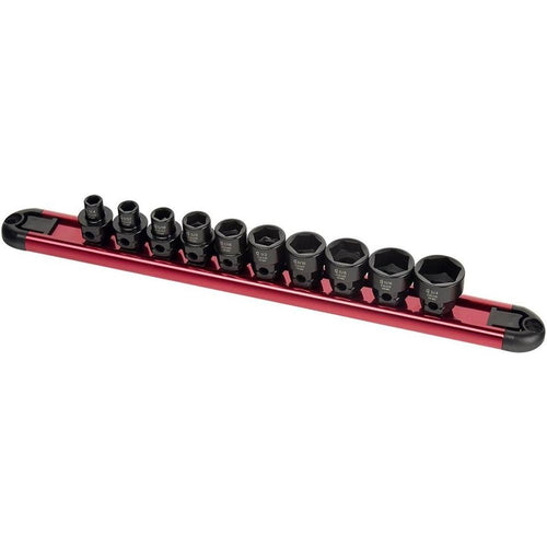 Sunex Tools 3363 3/8" Drive Low Profile Impact Socket Set with Hex Shank SAE, 10 pieces