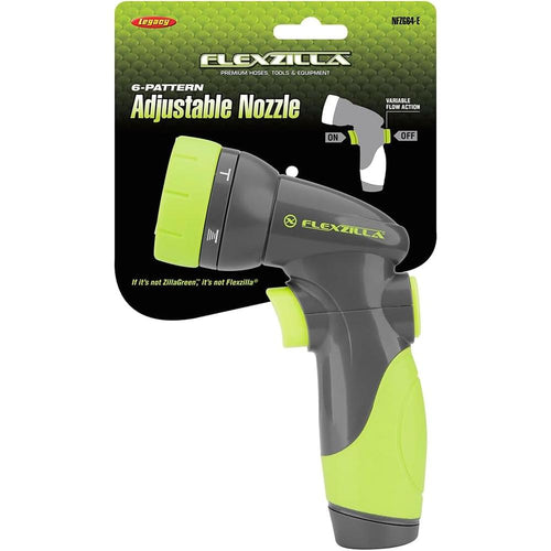 Legacy Manufacturing NFZG64 Flexzilla 6-Pattern Adjustable Garden Hose Nozzle