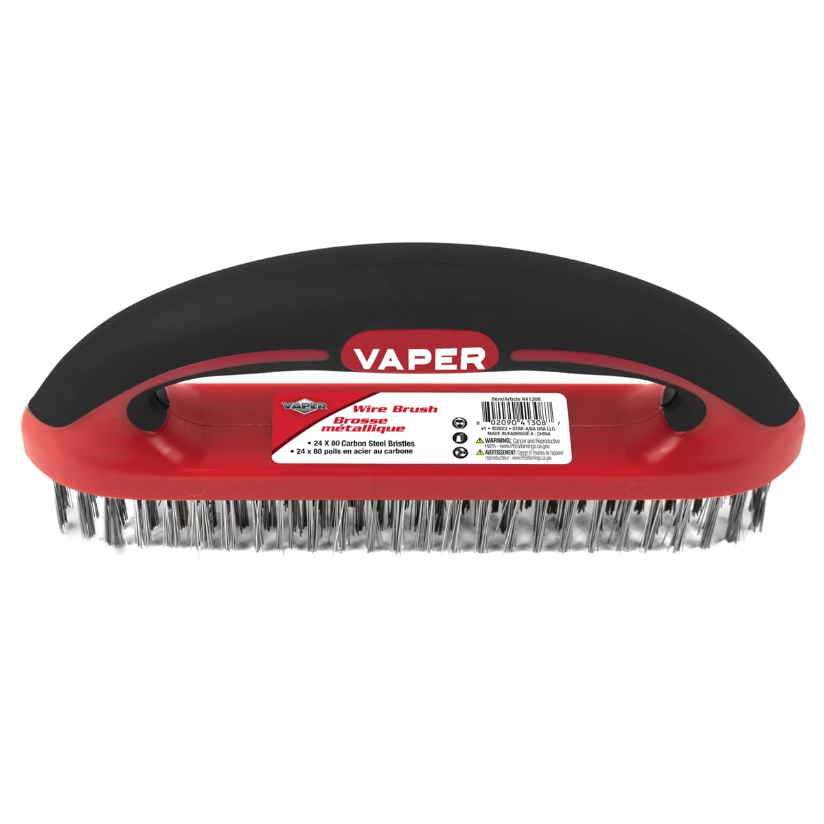 Titan Tools 41308 8-1/4" Long Curved Utility Brush, D-Shaped Handle, 24 x 80 Carbon Steel Bristles