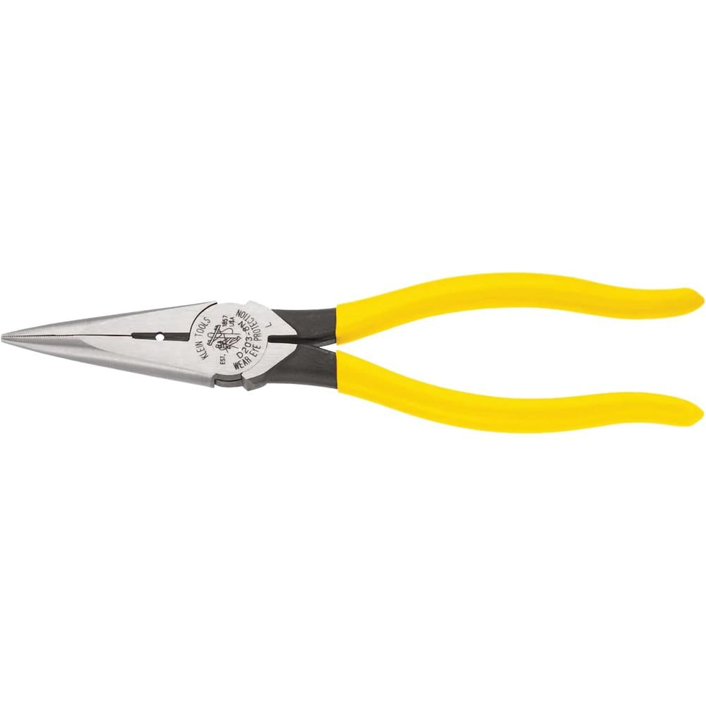 Klein Tools D203-8 Linemans Pliers, Needle Nose Side Cutters, 8-Inch Alligator Pliers with Extended Handle