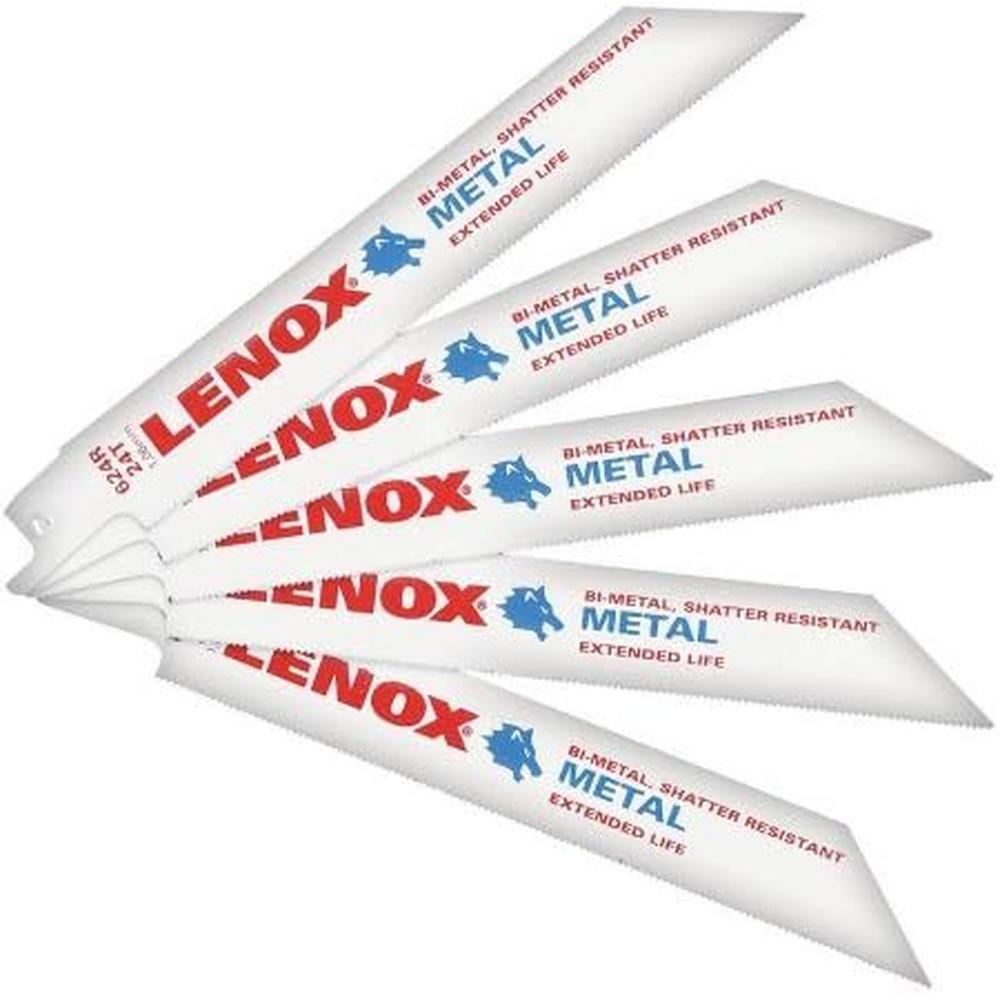 Lenox Tools 20568624R 6"X3/4" 24TPI Bi-Metal Thin Metal Recip 5 Pk