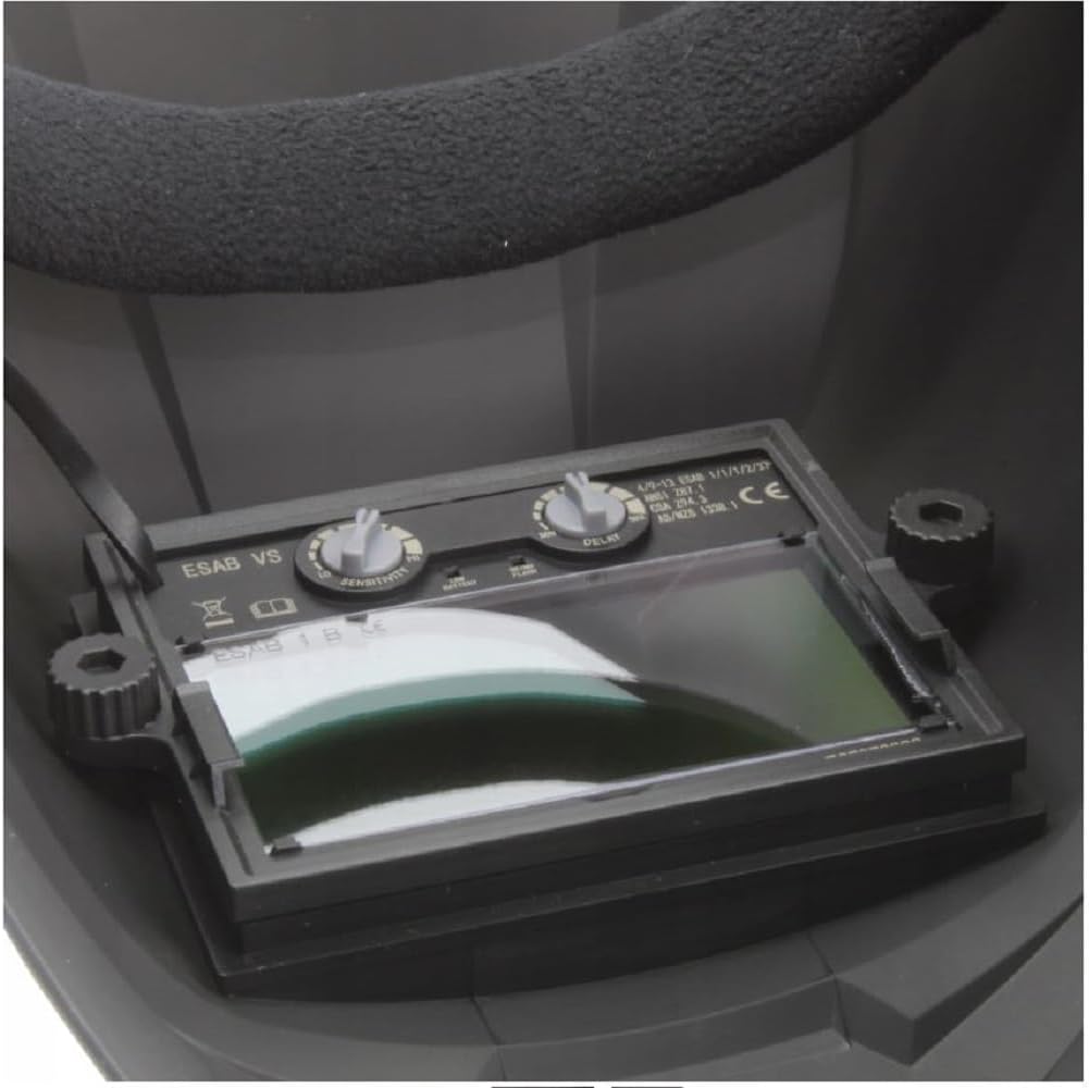 ESAB 700000491 Yellow Savage A40 Welding Helmet, Din 4, 9-13, 100mm X 50mm Viewing Area, External Grind Mode Button