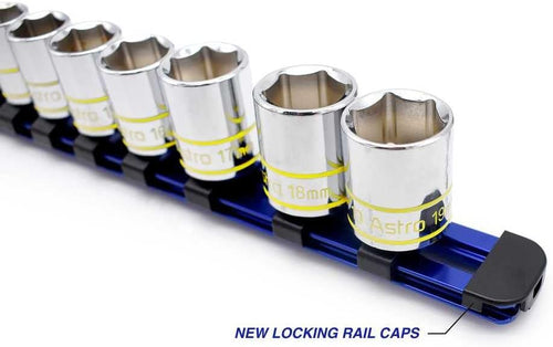 Astro Pneumatic 4143 43pc Hi-Vis Glowing 1/4" & 3/8" Drive Shallow & Deep 6pt. Metric Socket Set