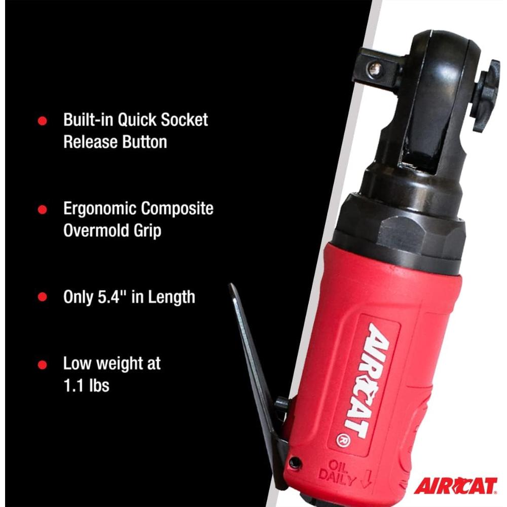 AirCat 807 3/8" Mini Palm Ratchet 35 ft-lb 350 RPM