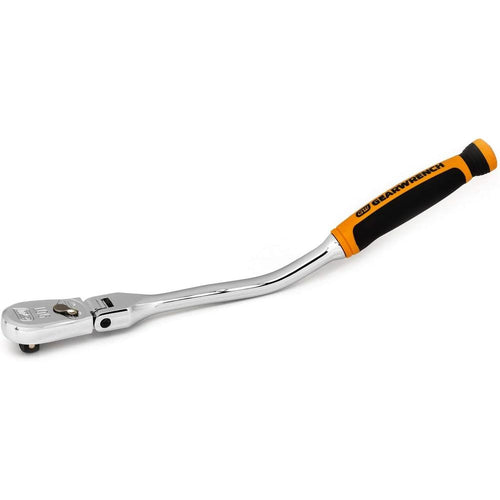 GearWrench 81213T 3/8" Drive 90-Dent 12-1/4" Dual Material Offset Flex Head Teardrop Ratchet