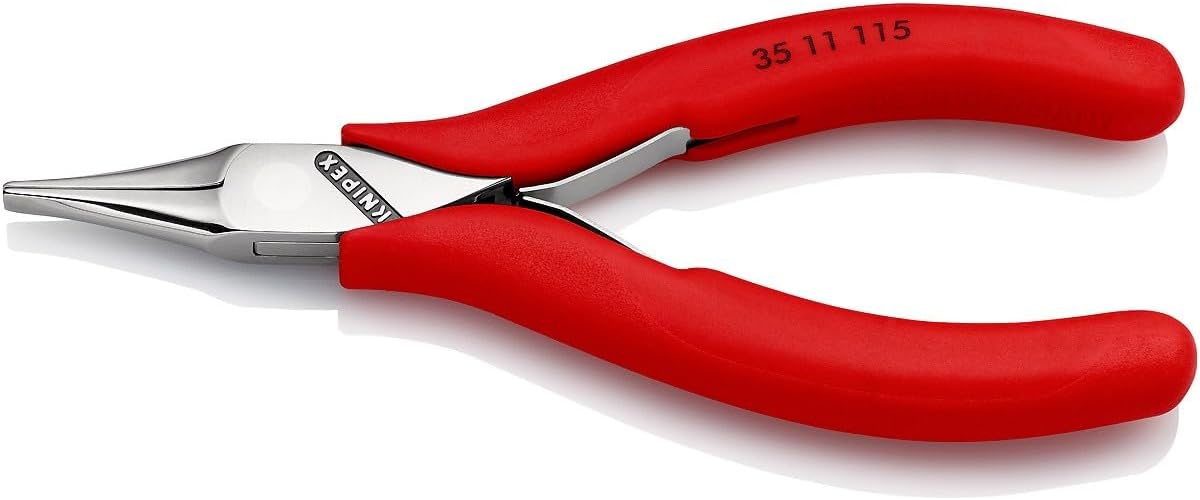 Knipex 35 11 115 Electronics Pliers-Flat Tips, Comfort Grip