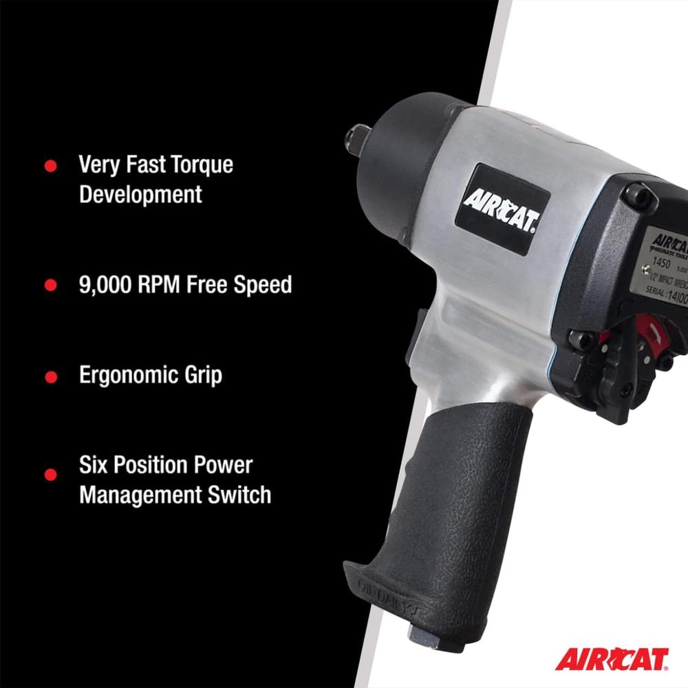 AirCat 1450 1/2" Impact Wrench 800 Ft-Lbs