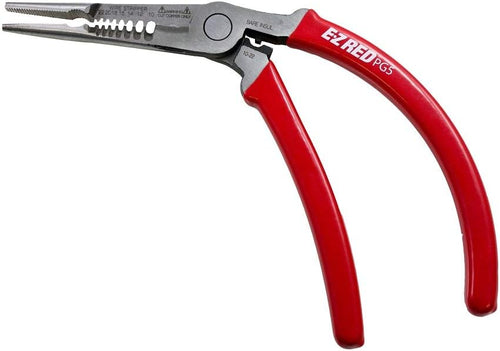 EZ RED PG5 5-in-1 Multi-Purpose Electrical/Automotive Stripper. Cutter. Crimper. Pliers. Extractor. Red
